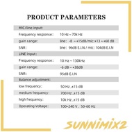 [Sunnimix2] 5 Channels Audio Mixer Digital Mixer for DJ Stage Audio Source Adjustment Multifunctional 48V Power
