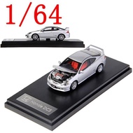LCD Diecast 1/64 Scale Alloy Model Cars HONDA INTEGRA TYPE R DC5 Silver Play Vehicles Toys for Boys 