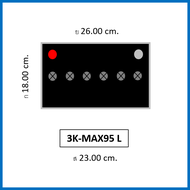 แบตเตอรี่รถยนต์ 3K รุ่น MAX95L / R  ชนิดMF 75Ah. /พร้อมใช้ ไม่ต้องเติมน้ำ /สำหรับรถเก๋ง ปิคอัพ SUV 1
