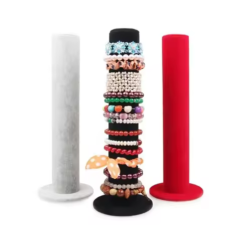 3D Jewelry Bracelet Display Stand Black Velvet Sky Pillar Bracelet Stand Jewelry Storage Stand Watch