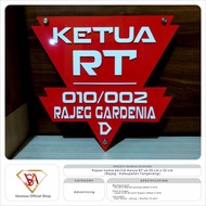 Acrylic wall signage  Plang nama ketua RT nomor rumah akrilik