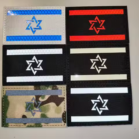 Israel Flag Embroidered Cloth Stickers Badges Brassard Tactical Reflective Flag Patch Emblem Morale