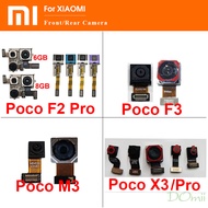 กล้องด้านหน้าด้านหลังสำหรับ Xiaomi Poco F2 Pro F3 X3 NFC M3ด้านหน้าขนาดเล็กหันหน้าไปด้านหลังกล้องขนาดใหญ่สายเคเบิลยืดหยุ่นอะไหล่