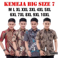 KEMEJA Bigsize 7 Short Shirt - Jumbo Short Sleeve Batik Shirt - Uk. M L XL XXL 3XL 4XL 5XL 6XL 7XL 8
