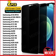 2Pcs Anti-Spy Privacy Tempered Glass Samsung A10 M10 A10S M01S A11 A12 M12 A13 A14 A20S A21S A22 A23
