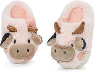 Children's Slippers Boys Girls Cuddly Soft Cuddly Plush Open Non-Slip Slippers, pink, 0 US Little Ki