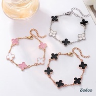 Beautiful, Multipurpose Titanium Clover Necklace Bracelet, Non-Fading, High-End Clover Leaf Bracelet