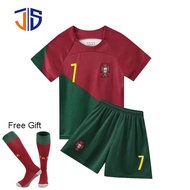 Portugal Home No.7 Cristiano Ronaldo National Football Jersey Set Kids' Shirt Brazil soccer skirts
