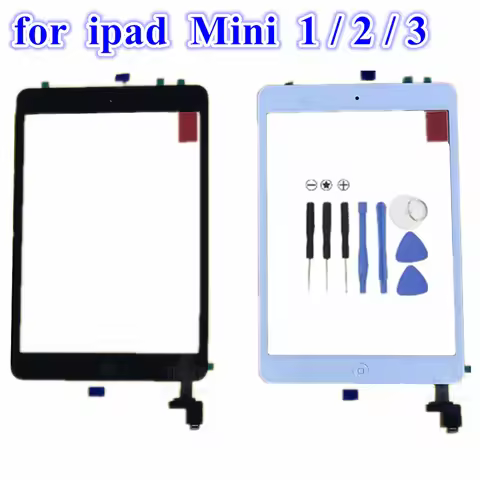 1Pcs Front Touch Screen Glass Digitizer With Without Home Button IC Flex for iPad Mini 1 2 A1432 148
