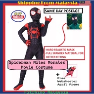[ FITRHINO ] Kids Costume Spiderman Miles Morales black Costume Into The Spider Verse Baju budak