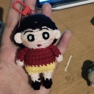GANTUNGAN [Humelela] Amigurumi Sinchan CrayonKeychain | Crayon Sinchan Knitted Keychain