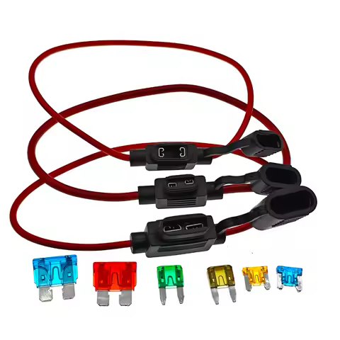 Waterproof 32V Mini Small Medium Auto Fuse Holder 18/1614/12/10AWG And Car Blade Fuse 3A 5A 7.5A 10A