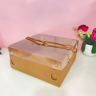 BOX MIKA TALI EMAS KARDUS COKLAT DUS KRAFT TALI TUTUP MIKA Tinggi Box Kotak Hampers