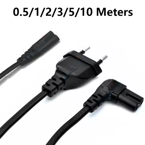 EU Power Cable Cord IEC C7 AC Euro 2pin Extension Cable For Dell Laptop Computer Canon Epson Printer