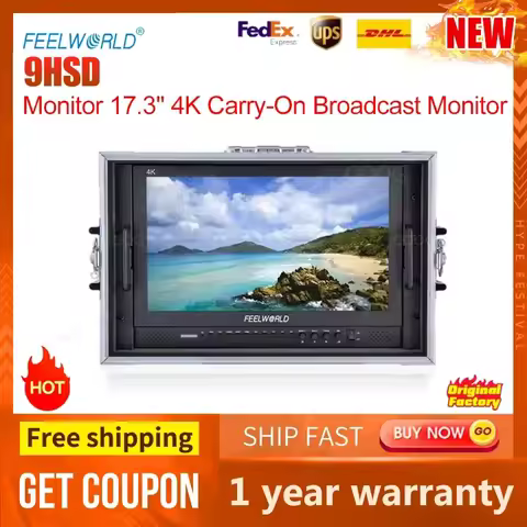 FeelWorld P173-9HSD-CO Monitor 1920 x 1080 display HDMI 3G-SDI DVI-I 4K30 17.3'' 4K Carry-On Broadca