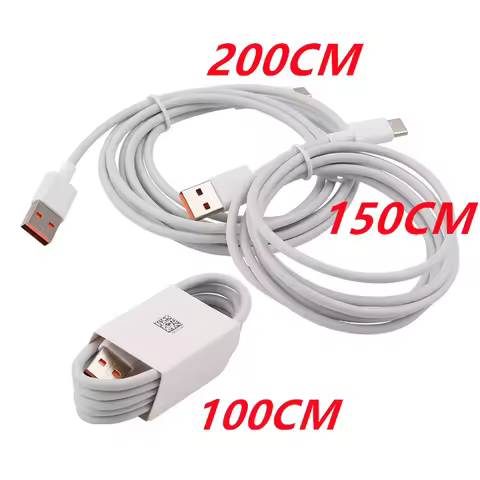 Original 66W 88W 100W Fast Charging 6A USB C Cable 1/1.5/2 M SuperCharge Data Line For Honor 400 300