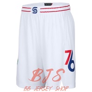 Men Bottoms 23/24 76 ers Basketball Shorts Blue Athlete Sports Pants