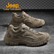 JEEP JEEP Men's Shoes Retro Genuine Leather Casual Sports Shoes Men's Outdoor Anti-slip Travel Hikin