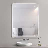 Four-Corner Perforated Mirror Wall Hanging Toilet Toilet Cosmetic Mirror Bathroom Mirror Toilet Mirror Nail Wall Hanging