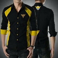 PRIA KEMEJA Men's Long Sleeve Gundam Shirt/Anime Cosplay Shirt Original Cursor