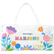 Mahjong Tile Bag - Canvas Organizer Holds 166 Tiles & 4 Racks, Extra Wide Zippered Storage with Dual