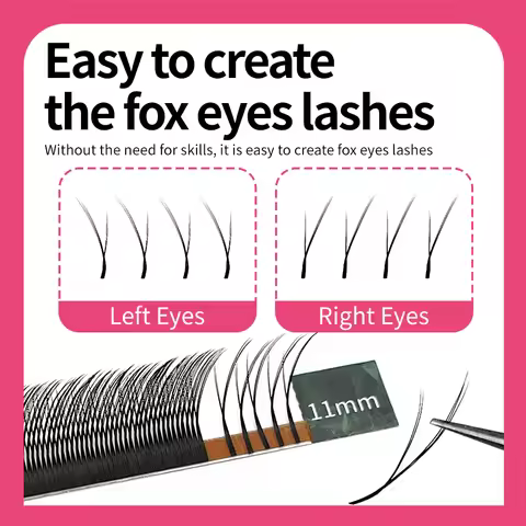 LAKANAKU 0.07mm 8-12mm Y Cilios Fox Eyes YY Shape Eyelashes Extension YY Eyelash Cilia and Brazilian