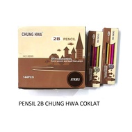 Original Chung Hwa 8899 2B Pencil Chunghwa Brown Pencil/, 12 Pcs
