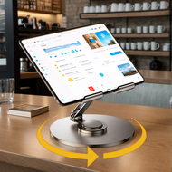 Tablet Stand 360° Rotating Adjustable Tablet Holder Metal Foldable IPad Stand Holder For Desk Table