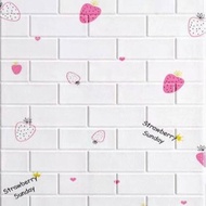 วอลเปเปอร์ลาย 3D Wallpaper 3D ขนาด 70*77*0.3 Cm มีกาวในตัว วอลเปเปอร์ตกแต่งผนัง ลายอิฐ ลายไม้ ลายการ