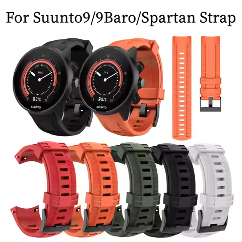 24mm Rubber Silicone Strap For Suunto 9 Smart Wristband For Suunto 9 Baro Replacement Bracelet Spart