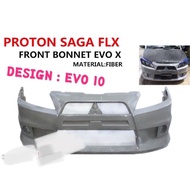 🔥READY STOCK🔥PROTON SAGA FL FLX FRONT BUMPER EVO X 10 LL8195 B1958 / EVO10 BODY KIT DEPAN FIBRE