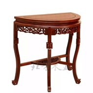 🚢Solid Wood Chinese Style Half round Table Console Tables Wall Corridor Aisle Shelf Altar Desk European Style New Chines