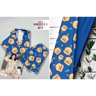 Chicken pattern SILK FABRIC (Type 1 - SOLD BY THE METER, SIZE: 1M X 1M55)