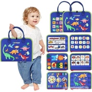 Toddler Learning Busy Board – Montessori Sensory Toy & Travel Activity Book for 2-4 Year Old Boys & 