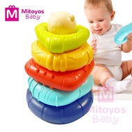 Mitoyos Rock A Stack Sensory Stack Up Ring Tower Toddler Stacking Baby Infant Toddler Educational To