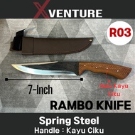 XVenture Spring Steel Rambo Knife 7inch / Pisau Rambo / Camping Knife / Parang / Pisau / Camping / F