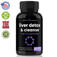 Gentle liver detox &amp; cleanse formula - herbal liver supplement: 80% silymarin, helps protect liver, cleanse and liver function