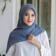 Bella Pollycotton Square Scarf - Square Denim Hijab
