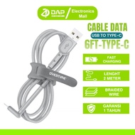 Overtime Charging 2 in 1 Stand USB to Type C Data Cable Length 2M / 6FT