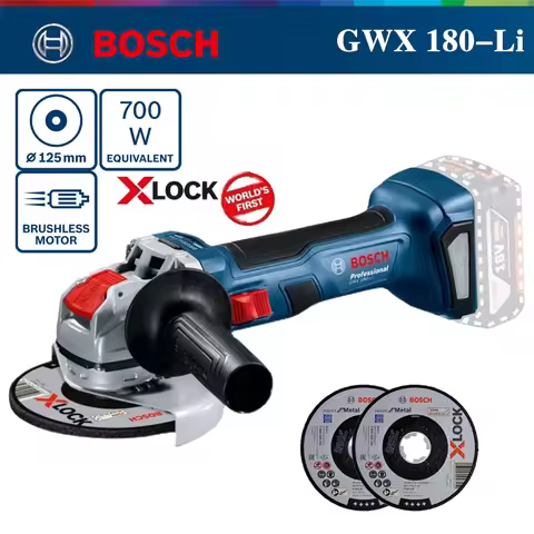 Bosch Cordless Angle Grinder 125MM Brushless X-lock Quick Change Saw Blade GWX180-LI 18V Lithium bat