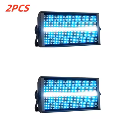 2PCS 200W LED Strobe Light Super Bright RGBW 4in1 48 Partition White 8000K DMX Dj Wash Bar Strobe St