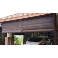 Top Rated Bamboo Blind Wooden Blinds Outdoor '(W) x '(H) (Walnut), Bidai Kayu, 户外木帘 Tahan Panas Taha