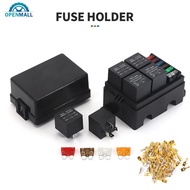 OPENMALL 4 Relay Holder Free Combination Auto For Car Truck 6Way Fuse Holder Circuit Standard Fuse R