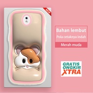 Samsung J2 J7 Prime Pro J7 2015 Core NXT J5 Pro 4G 2017 J3 2016 Cute Hamtaro 3D Colorful Wave Border