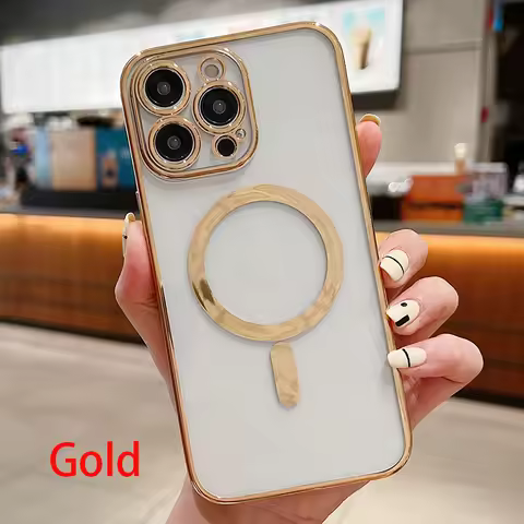 Electroplated magnetic Magsafe wireless charging case suitable for iPhone 11 13 12 14 Pro XS Max X X