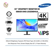 SAMSUNG 32" ViewFinity Monitor S8 S80UD UHD 4K 3840x2160 (5ms/60Hz/16:9/DP, HDCP/HDMI, USB-C) LS32D8