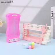 SN  Mix Doll Furniture Fashion Double Bed Balloon Wardrobe Mini Slide Fridge Bags Pets For Accessories Doll DIY Family Toy nn