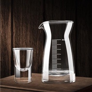 KY&amp; Transparent Glass with Scale Liquor Fair Mug Spirits Small Fair Mug White liquor jug HotelKTVHousehold Wine Pouring