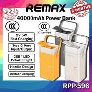 【Certified CCC 3C 】Remax RPP-596 40000mAh Powerbank RGB Outdoor Camping Power Bank 22.5W CCC Certify