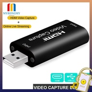 MYRONGMY Video Capture Card 4K Camera DVD Camcorder Grabber Live Streaming HDMI-Compatible